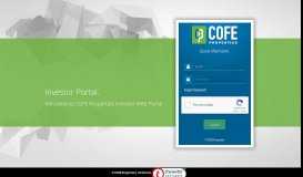 
							         COFE Investor Portal Login - COFE Properties								  
							    