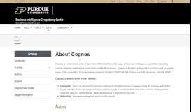 
							         Cognos - Business Intelligence Competency Center - Purdue University								  
							    