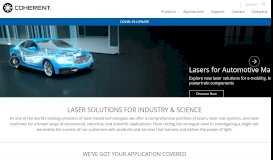 
							         Coherent: Industrial lasers for laser welding, cutting, marking, more								  
							    