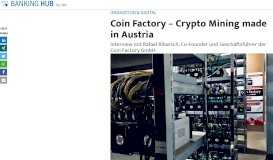 
							         Coin Factory – Crypto Mining made in Austria - BankingHub								  
							    