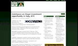 
							         CoinSpace an illegal investment opportunity in Italy, KYC								  
							    