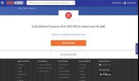 
							         Coke2Home Coupons, Offers: Flat 10% Off Code + Free ...								  
							    
