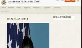 
							         COL Kathleen Turner | Association of the United States Army								  
							    