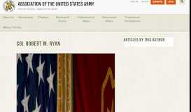 
							         COL Robert M. Ryan | Association of the United States Army								  
							    