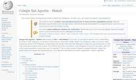 
							         Colegio San Agustin – Makati - Wikipedia								  
							    