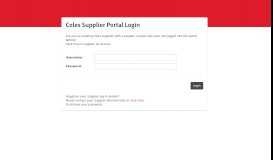 
							         Coles Supplier Portal Login								  
							    