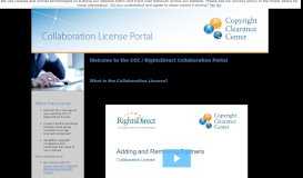 
							         Collaboration License Portal - Copyright Clearance Center								  
							    