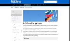 
							         Collaborative partners - Coventry University								  
							    