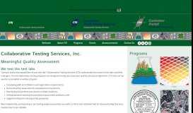 
							         Collaborative Testing Services Inc. -- Proficiency and Interlaboratory ...								  
							    