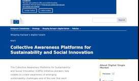 
							         Collective Awareness Platforms for Sustainability and Social Innovation								  
							    