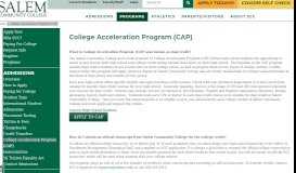 
							         College Acceleration Program (CAP) | Salem Community College								  
							    