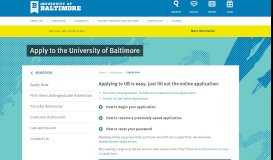 
							         College Application - Apply Now | University of Baltimore								  
							    