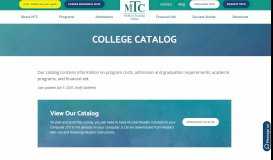 
							         College Catalog | Medical Training College								  
							    