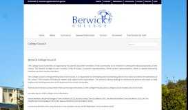 
							         College Council - Berwick College								  
							    