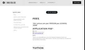 
							         College Fees — Grace and Faith Bible College								  
							    