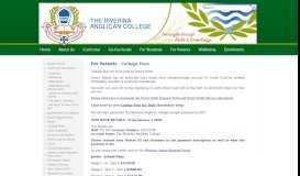 
							         College Fees - Riverina Anglican College								  
							    