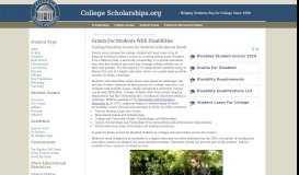 
							         College Grants for Disabled Students - College Scholarships								  
							    
