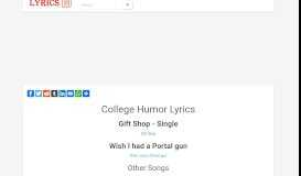 
							         College Humor Lyrics								  
							    
