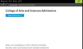 
							         College of Arts and Sciences Admissions | Oberlin College and ...								  
							    