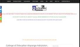 
							         College of Education Akwanga Admission List 2018/2019 Out | 1st ...								  
							    
