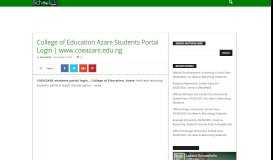 
							         College of Education Azare Students Portal Login | www.coeazare ...								  
							    