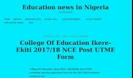 
							         College Of Education Ikere-Ekiti 2017/18 NCE Post UTME Form ...								  
							    