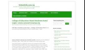
							         College of Education Warri Students Portal Login | www ... - Schoolinfo								  
							    