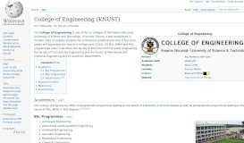 
							         College of Engineering (KNUST) - Wikipedia								  
							    
