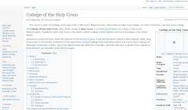 
							         College of the Holy Cross - Wikipedia								  
							    