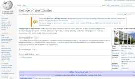 
							         College of Westchester - Wikipedia								  
							    