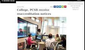 
							         College, PCSB receive reaccreditation notices – PC News								  
							    