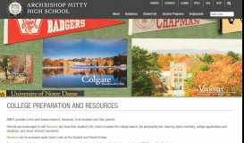 
							         College Preparation and Resources - Archbishop Mitty High School								  
							    