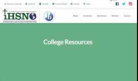 
							         College Resources | IHSNO								  
							    