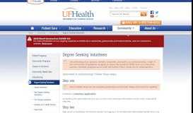 
							         College Student Volunteers | UF Health, University of Florida Health								  
							    