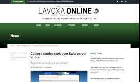 
							         College studes rant over Ewiz server errors – LAVOXA Online								  
							    