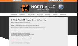 
							         College Visit: Michigan State University | Northville High School								  
							    