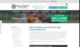 
							         Colleges That Accept Online High School Diplomas - James Madison ...								  
							    