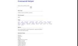 
							         Collier's portal (4 letters) - Crossword Helper								  
							    