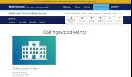
							         Collingswood Manor | Jefferson Health New Jersey - Kennedy Health								  
							    