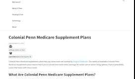 
							         Colonial Penn Medicare Supplement Plans Cost, Coverage & Review								  
							    
