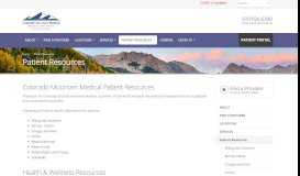 
							         Colorado Mountain Medical Patient Resources | Avon | Basalt | Eagle ...								  
							    