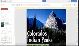 
							         Colorado's Indian Peaks: Classic Hikes and Climbs								  
							    