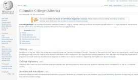 
							         Columbia College (Alberta) - Wikipedia								  
							    