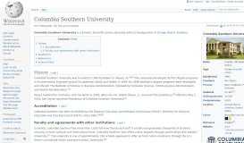 
							         Columbia Southern University - Wikipedia								  
							    
