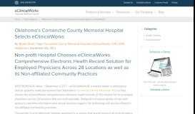 
							         Comanche County Memorial Hospital Selects eClinicalWorks								  
							    