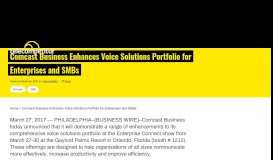 
							         Comcast Business Enhances Voice Solutions Portfolio for Enterprises ...								  
							    