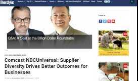 
							         Comcast NBCUniversal: Supplier Diversity Drives Better Outcomes for ...								  
							    