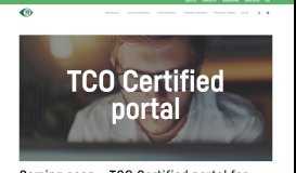 
							         Coming soon - TCO Certified Portal for certification handling								  
							    