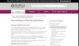 
							         Commenting on Planning Applications | Stafford Borough Council								  
							    