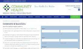 
							         Comments & Questions - Community Health Centers of the Rutland ...								  
							    